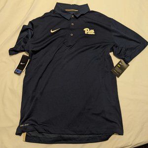 Pitt Men's Nike Dri-Fit Blue Polo Shirt Medium NWT